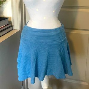 NWOT 💙BUCKETLIST Blue Ribbed Knit Skirt, Size L.
